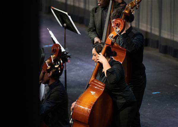 Students performing at the 2023-2024 All County Orchestra Concert